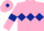 Pink, Dark Blue triple diamond, armlets and diamond on cap