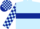 LIGHT BLUE, DARK BLUE hoop, checked sleeves and cap