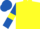 Yellow, Royal Blue sleeves, Yellow armlets, Royal Blue cap