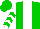 Green, White Panel, Green Chevrons on White Sleeves