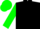Black and Green Vertical Halves, Green Sleeves and Cap