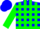 Blue, Green Blocks, Green Stripes on Sleeves, Blue Cap