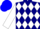 Navy Blue, White Diamonds, White Bars on Sleeves, Blue Cap