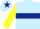 Light Blue, Dark Blue hoop, Yellow sleeves, Light Blue cap, Dark Blue star