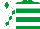 Emerald Green, White hoops, White sleeves, Emerald Green diamonds, White cap, Emerald Green diamond