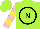 Lime Green, Black Circled 'N', Pink and Yellow Bars on Sleeves