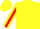 YELLOW, red sun, red stripe on sleeves, yellow cap