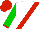 White, Red Sash, Red Cuffs on Green Sleeves, Red Cap