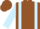 Brown, Light Blue Braces, Light Blue Bars on Sleeves, Brown Cap
