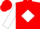 Red, red 'KM' on white diamond, red & white diamond sleeves