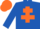 ROYAL BLUE, orange cross of lorraine, orange cap
