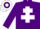 PURPLE, white Cross of Lorraine, hooped cap