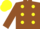 Brown, Yellow spots, Brown sleeves, Yellow cap