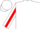 WHITE, red 'RH', red stripe on sleeves, white cap