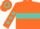 Burnt Orange, Turquoise Hoop, Turquoise Diamonds on Sleeves