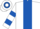 WHITE, ROYAL BLUE stripe, WHITE and ROYAL BLUE hooped sleeves and cap