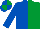 ROYAL BLUE & EMERALD GREEN HALVED, quartered cap