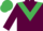 Maroon, emerald green chevron, emerald green cap