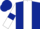 Dark Blue, White stripe, White sleeves, Dark Blue armlets