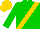Green, gold sash, gold cap