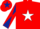 RED, WHITE star, DARK BLUE and RED diabolo on sleeves, RED cap, DARK BLUE star