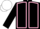 Black, Pink seams, Black sleeves, White cap