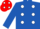 ROYAL BLUE, white spots, red cap, white spots