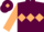 Maroon, Beige triple diamond, sleeves and diamond on cap