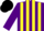 PURPLE and YELLOW stripes, BLACK cap