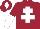 Maroon, White Cross of Lorraine, halved sleeves and diamond on cap