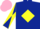 Dark Blue, Yellow diamond, diabolo on sleeves, Pink cap