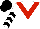 White, Red chevron, White and Black chevrons on sleeves, Black cap