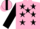 Pink, Black Stars, Pink Stripe on Black Sleeves
