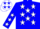Blue, white 'BH' and stars, white stars on sleeves
