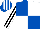 ROYAL BLUE and WHITE (quartered), BLACK and WHITE striped sleeves and cap