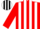 Red and White stripes, Black and White striped cap