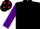 Black, Purple sleeves, Black cap, Red spots