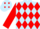 LIGHT BLUE & RED DIAMONDS, red sleeves, light blue cap, red diamonds
