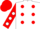 White, Red spots, Red sleeves, White spots, Red cap