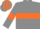 Grey, Orange hoop and armlets, striped cap