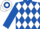 ROYAL BLUE & WHITE DIAMONDS, hooped cap