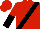 Red, black sash, red and black halved sleeves, red cap