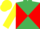 EMERALD GREEN & RED DIABOLO, yellow sleeves & cap