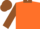 Orange, Brown Collar and Maple Leaf, Brown Cuffs on Sleeves, Brown Cap