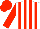 White, scarlet stripes, scarlet sleeves, scarlet cap