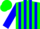 Green, Blue Stripes on Sleeves, Green Cap
