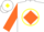 White, Orange ''D'' in Yellow Circle, Orange Diamond on Sleeves