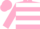 Pink, white hoops, pink sleeves and cap