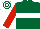 Dark Green, White hoop, Red sleeves, White and Dark Green hooped cap