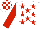 WHITE, red stars, red sleeves, check cap